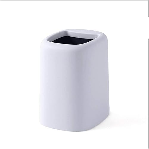 Botes de basura de 2.1 galones de capacidad, cubo de basura de doble capa con apertura geométrica, para el hogar, dormitorio, cocina, (color gris)