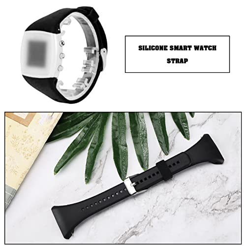 EMSea Silicone Watch Strap Compatible with Polar FT4 FT7 Fitness Tracker Adjustable Watch Band Smartwatch Quick Release Wristband for 160~230mm Wrist Size Black - Image 2