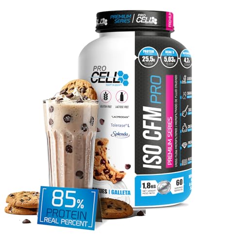 ProCell ISO CFM PRO | Proteína Aislada Pura (88%) - Sabor Cookies (1.8kg / 60 Servicios) - Proteína Isolada Premium de Suero de Leche para Aumentar Masa Muscular - 44g de proteína/servicio