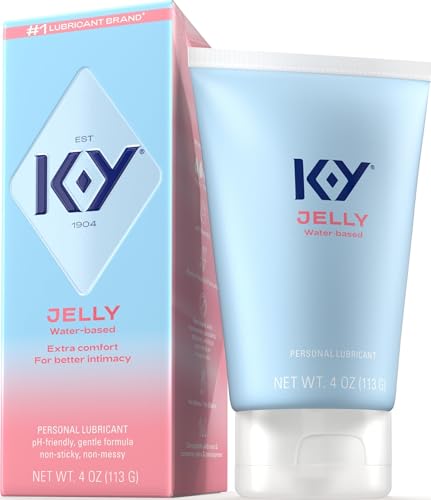 K-Y Jelly Personal Lubricant, Body-Friendly Water-Based Formula, Safe for Anal Sex, Safe to Use with Latex Condoms. Glide into a Wetter, Better Experience Every Day. for Men, Women, Couples, 4 FL OZ