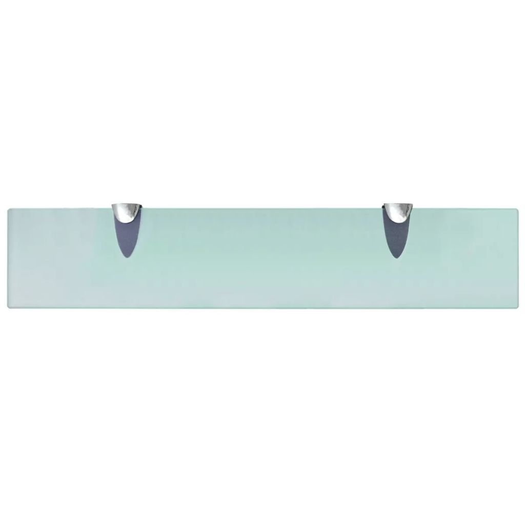 Estante de cristal templado con base de metal, para pared de almacenamiento, transparente, para baño, 50 x 10 cm, carga 10 kg