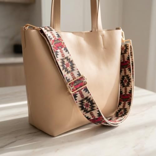 Image of Flower Purse Strap Replacement Embroidery Crossbody Shoulder Strap for Handbag Canvas Purse Extender Accessories