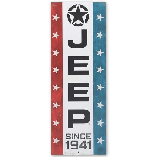 Plaque verticale en métal Jeep – Décoration murale vintage pour garage, magasin ou grotte d'homme