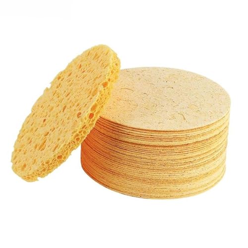 Generic Spugne per Il Viso, Spugna Esfoliante per Il Viso, Spugna per Il Lavaggio Del Viso in Cotone E Polpa di Legno per Massaggi, Rimozione Del Trucco, 30 pezzi