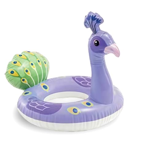 Flotadores Hinchables Piscina para Niños,58cm Lindo Pavo Real Caucho de Juguetes Flotador para Piscina Infantil,Juegos de Agua Círculo de Natación para Niños y Niñas 4-8,Playa Fiesta de Verano