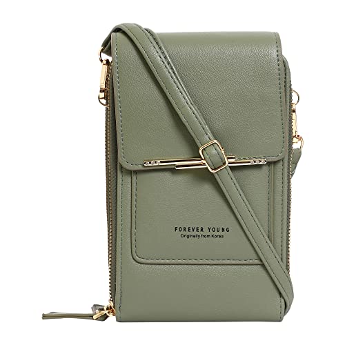 Lorna Girls Womens Mobile Cell Phone Holder Pocket Wallet Hand Purse Clutch Crossbody Sling Bag (Green) (B0B7XM2VHV) Amazon Price History, Amazon Price Tracker