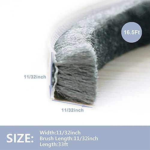Senkei Brush Weather Stripping 11/32 Inch X 11/32 Inch Pile Weatherstripping For Door Window Wardrobe Seal Weatherproof Soundproof Dustproof #TOP1