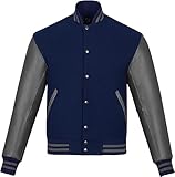 Sledwise Varsity Jacket Baseball Letterman Jacket– Wool and Leather Premium Quality Unisex Basketball Jacket