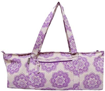 Yoga Mat Bag - Jute/Cotton Fabric with Mandala Pattern Printed Luxurious Yoga Mat Bag, Perfect for Yoga and Pilates | Size - 29" X 8" X 12"