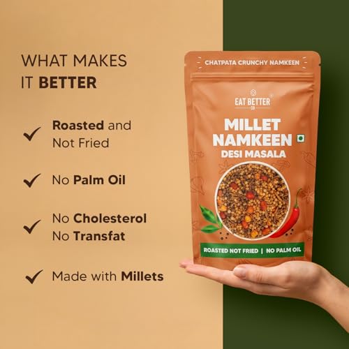 Image of Millet Namkeen - Desi Masala - Chatpata, Healthy Namkeen Snack - Roasted, Not Fried | No Palm Oil | Healthy Replacement of Chips & Bhujia (Pack of 1-100 gm)