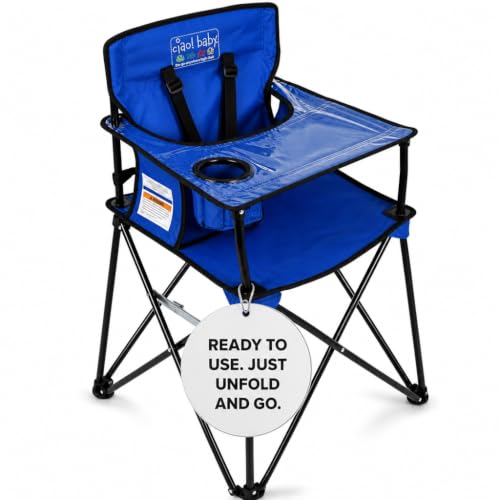 Image of ciao! baby Portable High Chair, for Travel and Camping, Royal Blue