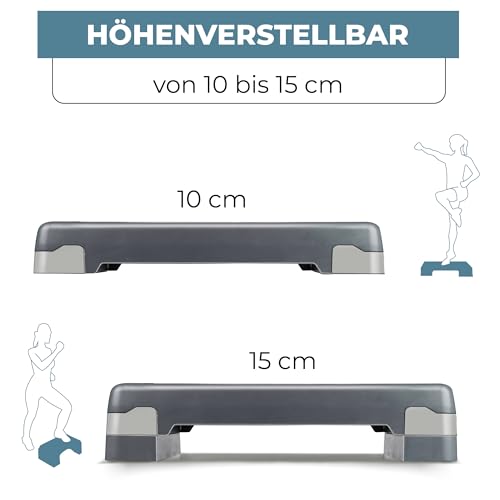 Umbro Stepper für Zuhause Verstellbar 10‑15 cm – Step Up mit Rutschfester Oberfläche – Stepper Fitness für Reha und Training – Kompakt und Stabil – 68,3 x 29 x 10,4 cm