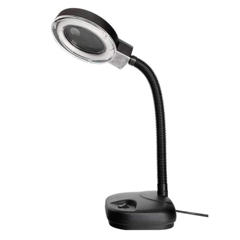 Lupas, 5X 80 Mm, Lupa Manos Libres con Soporte para Lámpara Escritorio de Mesa Ajustable en Altura con Lupa Iluminada para Lectura, Manualidades, Pasatiempos, Workbeh Vision