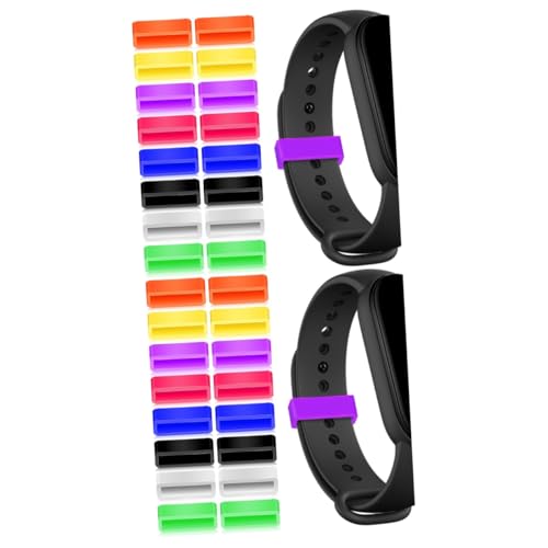 32pcs Silicone Watch Strap Fastener Watchband Holders Colors Comfortable Silicone Watchband Keepers for All Watches