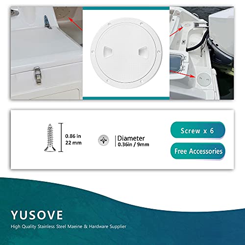 6" White Circular Inspection Hatch Marine Access Port Hatch Cover,Boat Abs Round Non Slip Inspection Hatch,Deck Plate With Screws,With Bottom Seal,Rubber O-Rings And Sponge Seal Double Waterproof #TOP5