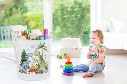Image of Kids Laundry Hamper,Dinosaur Laundry Basket Collapsible Boys Storage Baskets for Home Decor,Office,Toy Organizer,(Cute Dinosaur)