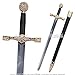 Munetoshi 33” Excalibur King Arthur Royal Sword Steel Medieval Renaissance Gold