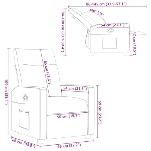 vidaXL Relaxsessel Hellgrau Stoff, Sessel, TV Sessel, Sessel verstellbar, Fernsehsessel, TV-Sessel, Fernsehsessel verstellbar, Sofasessel, Liegesessel – Bild 4