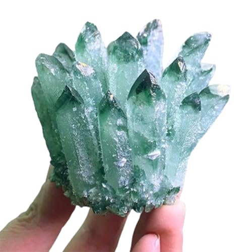 Quartz vert brut véritable cluster de collection premium pour intérieur