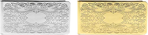 Set of 2 Chrome-Plated Stainless Steel Money Clip in Silver & Gold4