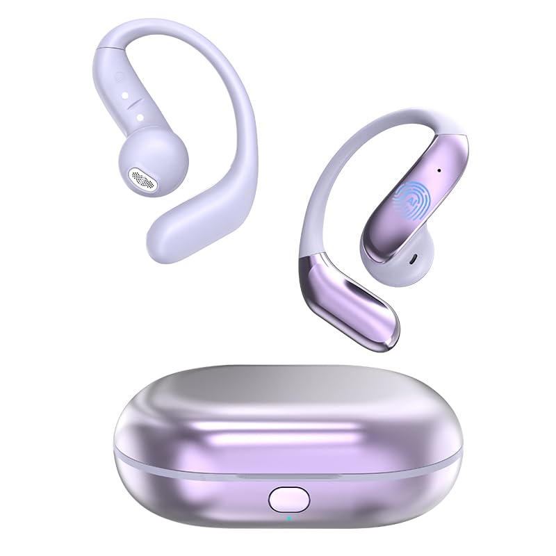 AI Translation Earbuds Real-Time – 3 in 1 Set Multi-Function Ear Buds Bluetooth 6.0 AI Translators 198 Languages, Audifonos Traductores Inglés Español, Instant Translating Earbud Devices - Purple