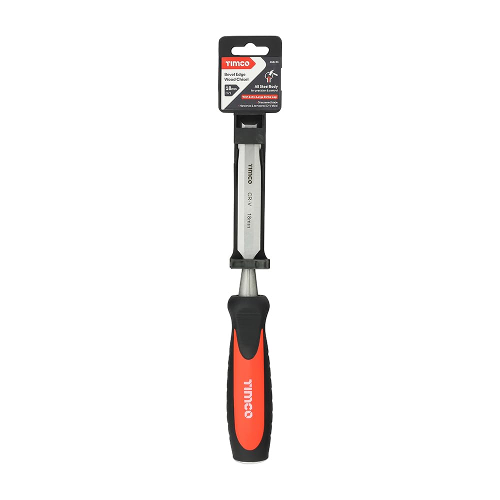 TIMCO - Bevel Edge Wood Chisel (Size 18mm - 1 Each), Red - Image 2