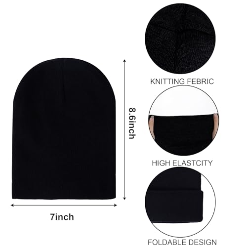 Image of 6 Pack Winter Hats and Gloves Beanies Hat and Glove Set Warm Beanies Hat Elasticity Full Finger Glove for Cold Weath