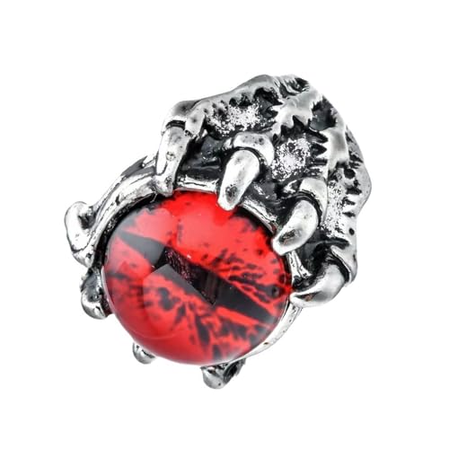 XAGMODSHN Forme Unique d ' oeil de démons de patte de loup réglable pour les hommes femmes, accessoires de fête de Texture en alliage anneaux de patte de...