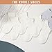 Iridipity 6 Pairs Ruffle Socks Woman Cute Frilly Ankle Socks for women girls (US, Numeric, 5, 9, Regular, Regular, 6, White)