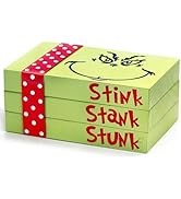 Christmas Wood Book Stack, Grinch House Decor, Farmhouse Christmas Decor for Home Table Mantle Sh...