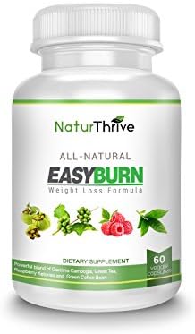 NaturThrive Easy Burn - Powerful Combination All Natural Weight Loss Suplement, Fat Burner, Appetite Suppresant - Raspberry Ketones, Garcinia Cambogia, Green Coffee Bean, Green Tea Extract