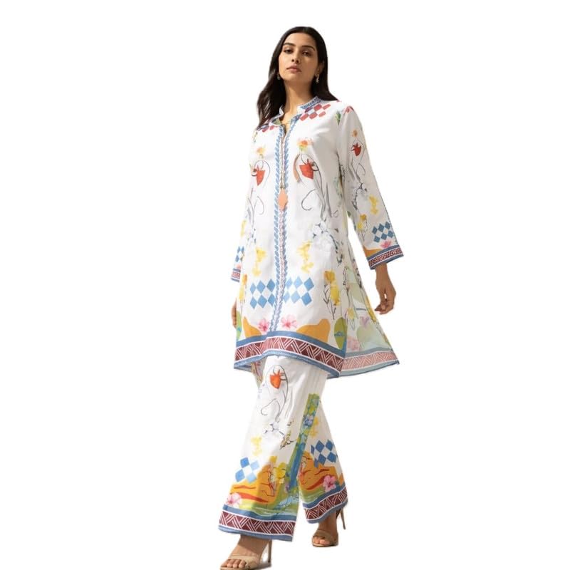 Women’s Premium Printed Co-Ord Set | Relaxed Fit Top & Wide Leg Pants | Floral Two Piece Outfit for Casual, Travel & Daily Wear-image-25