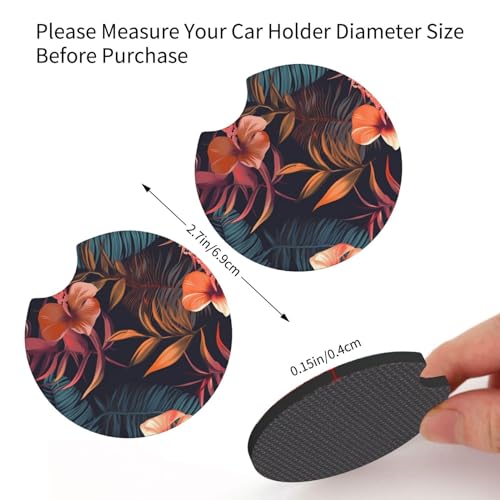 Portavasos para auto 2 unidades con diseño floral tropical miniatura 3