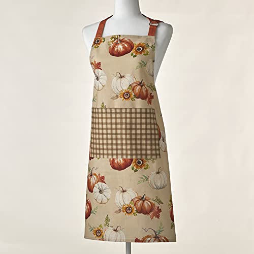 Skl Home Harvest Autumn Pumpkins Apron, Natural #TOP12
