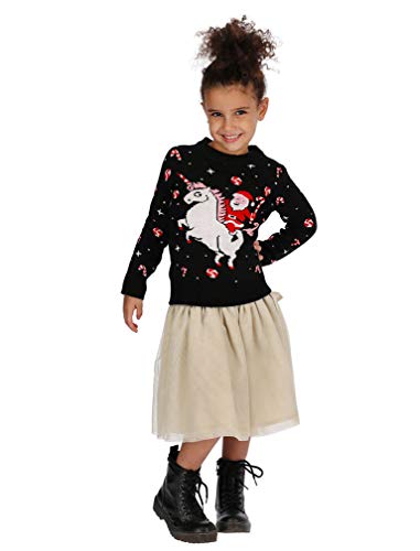 Tstars Unicorn Santa Girls Ugly Christmas Sweater Tacky Holiday Xmas Sweaters for Toddler Kids2
