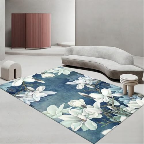 Tapis de sol bureau 80x150cm rectangulaire lavable à motif floral