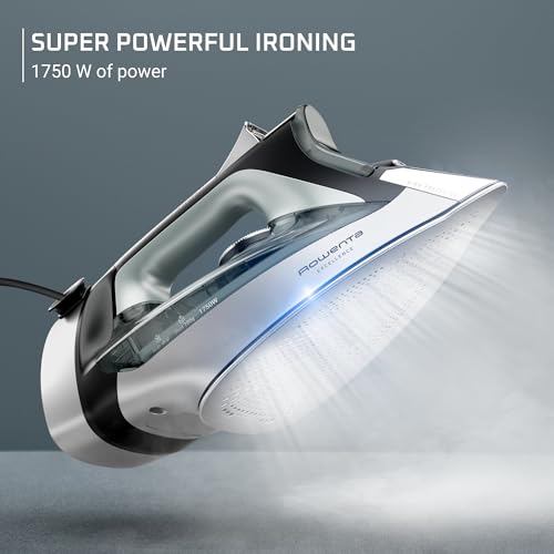 Rowenta Focus Excellence Steam Iron for Clothes, Stainless Steel Soleplate, Retractable Cord, 400 Plus Microsteam Holes, Powerful Steamer Iron, LED Display, 1750 W, Cordreel, DW5432 by Rowenta - Image 2
