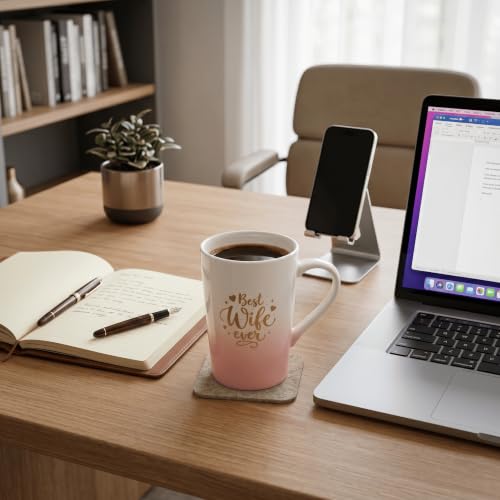 Image of ZAICUS Best Wife Ever Coffee Mug with Lid & Spoon, Ceramic Gift for Wife | Perfect for Coffee, Tea & Daily Use | Romantic Gift for Wife | Home & Office Drinkware