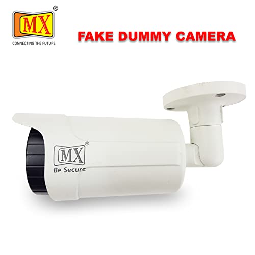 MX-Dummy-CCTV-Camera-Metal-Body-Outdoor-Camera-Fake-Camera-Dummy-CCTV-Bullet-Camera-Fake-Camera-No-AudioNo-Video-with-Battery-Operated-Red-Led-Light-is-Ideal-for-Home-Battery-Not-Included