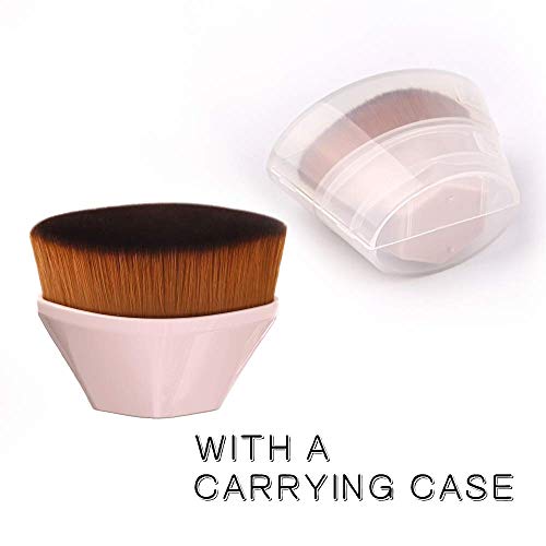 Foundation Makeup Brush Flat Top Kabuki Hexagon Face Blush Liquid Powder Foundation Brush for Blending Liquid, Cream or Flawless Powder Cosmetics(pink)