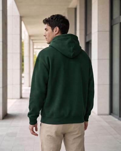 Image of Nobero Heavy Duty Oversized Solid Hoodie for Men | Hoodies for Men | Oversized Fit | Solid Colour | Thick Fleece Fabric | Drawstring Hood