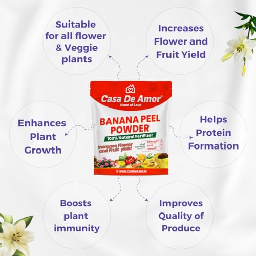 Casa De Amor Banana Peel Powder Organic Fertilizer for Plants, Natural Bloom Booster for Plants and Gardening (900 gm) Pack of 2
