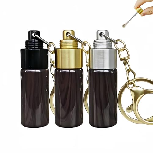3-Pack Mini Glass Vials with O-ring- Leak-proof Portable Storage Cases for Camping, Travel, Kitchen