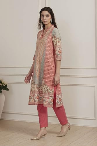 Image of BIBA Women Cotton Printed Straight Kurta