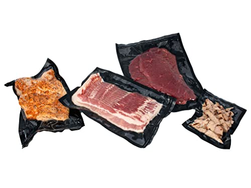 VacMaster Chamber Machine Pouches, Heavy Duty Pre-Cut Chamber Vacuum Sealer bags, 3 MIL Black and Clear, BPA Free, 250 Chamber Vacuum Sealer Bags Per Case (10