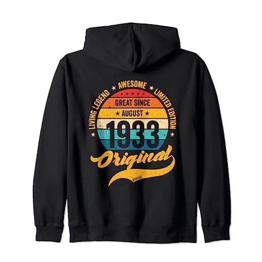 Cumpleaños 90 Años Agosto 1933 Retro Vintage Bday Classic Sudadera con Capucha