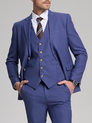 Men Suits Slim Fit Two Button Knit Suit 3 Piece Suits for Men Casual Wedding Suits Tuxedos Jacket Vest Pants Set4