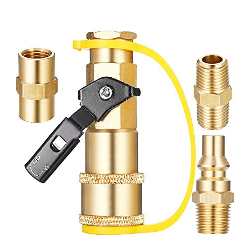 Porssaut Propan Schnellkupplung Adapter Montage Bausätze Verbinder für 1/4" Links und rechts Schlauchkupplung Übergangsstücker 1/4" Links X 1/4" rechts Cover