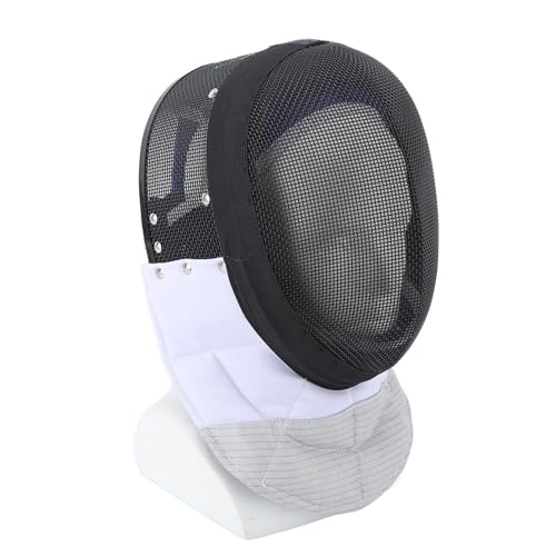 Airshi Fencing Protective Gear, Waterproof Lining Fencing Coach Mask Durable Comfortable with Thickened Bib for Daily Practice and Competition (S)