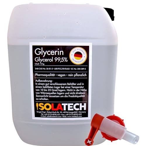 Glycérine 99,5 % pureté 99,98 % d'origine végétale ISOLATECH 10 Litres